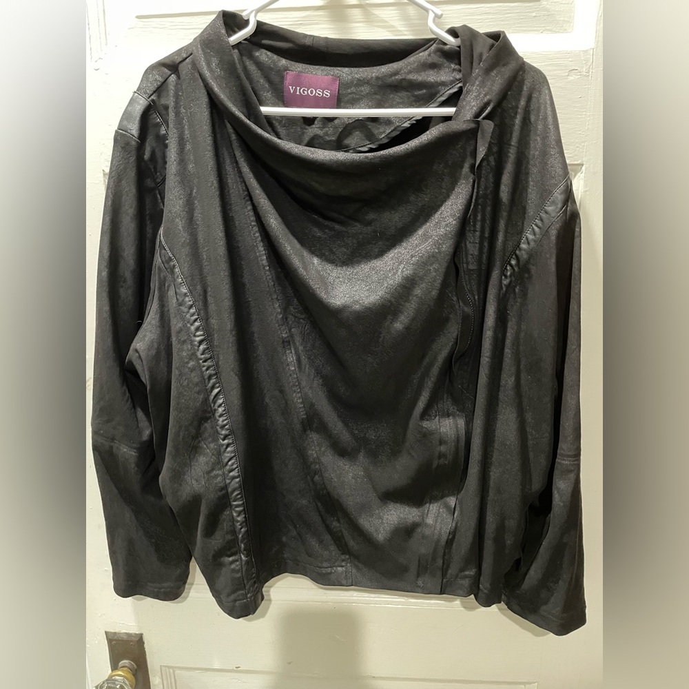 Vigoss Black Drape Jacket, Size 3X, biker jacket